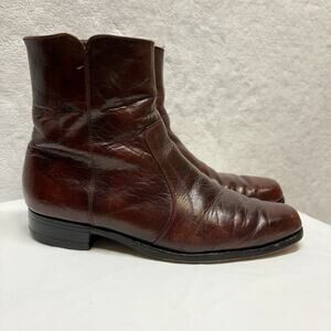 Vintage FLORSHEIM boots BEATLE Ankle Zip Oxblood Red Men's Size 9.5B